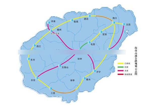海南高速公路示意图